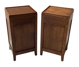 Two Art Deco Amsterdamse School Nightstands or Bedside Tables, 1920s